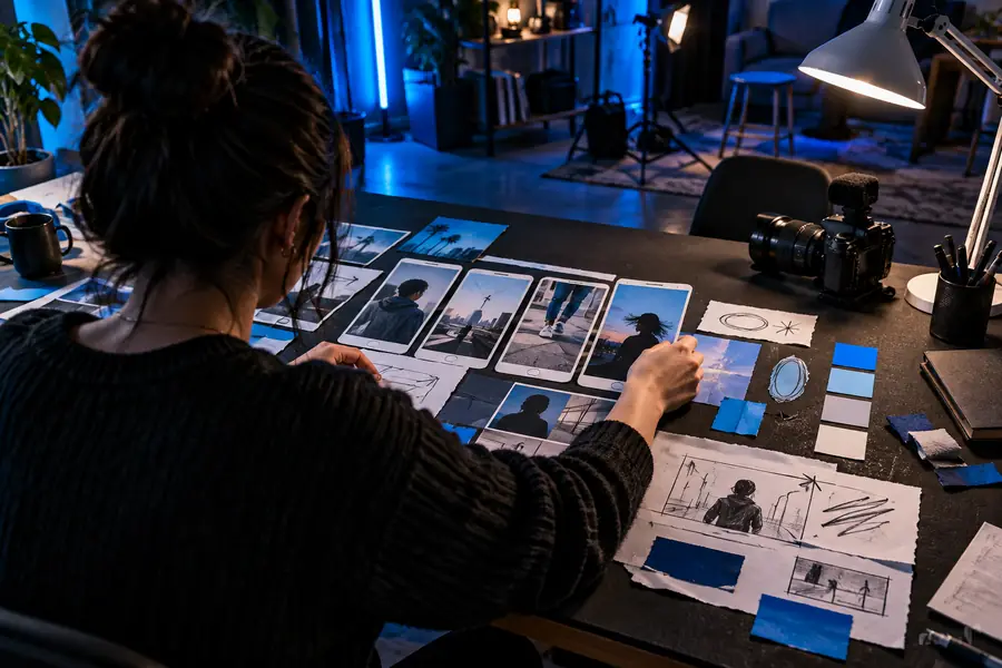An initial video concept shown in a creative workflow