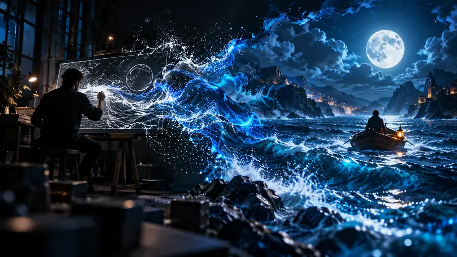 Rendered cinematic video concept